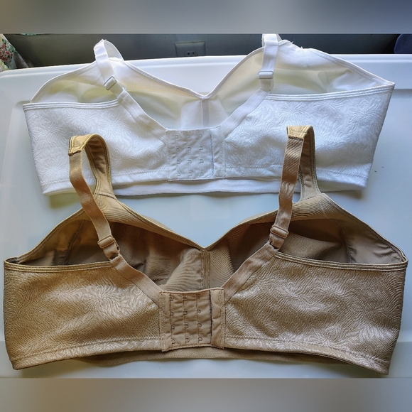 Playtex Wireless bras, breathable, support on sides&back,white & beige, 46DD. - Picture 8 of 16
